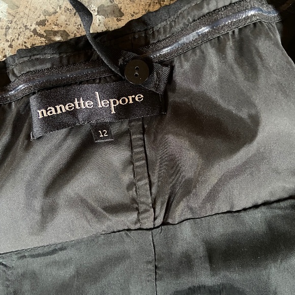 Nanette Lepore Black Seersucker Corset Top - Size 12 - Picture 6 of 11